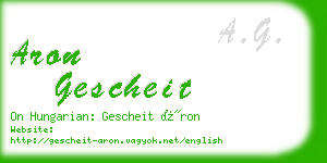 aron gescheit business card